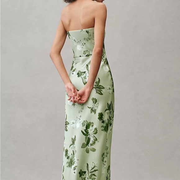 Anthropologie BHLDN Avianna Stretch Satin Strapless Side-Slit Maxi Dress size 8 - Picture 3 of 12